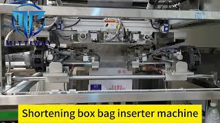 Carton bag inserter machine anhydrous butter carton bag inserter machine grease packaging machinery [upl. by Rehotsirk898]