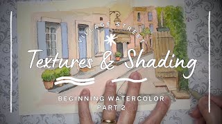 Watercolor Texture amp Shading  Part 2  Painting a Village [upl. by Otter]