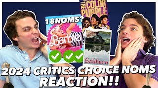 2024 Critics Choice Nominations REACTION Barbie breaks record [upl. by Korwun]