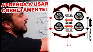 Como ligar Alto Falantes em série ou em sérieparalelo  Vantagens e Desvantagens EXEMPLOS PRÁTICOS [upl. by Atillertse]