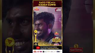 Rapid Fire With Madan Gowri  TNN Digital Awards  shorts [upl. by Susette]