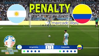 🔴LIVE ARGENTINA vs COLOMBIA  PENALTY Shootout Copa America 2024  Live match now  PES Gameplay [upl. by Nywloc607]