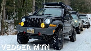 JEEP LIBERTY KJ  VEDDER MOUNTAIN  RESCUE RECOVERY DAY feat JL 4XE 4Runner [upl. by Anihcak]