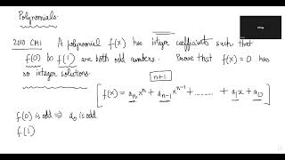 Class 1 Problems on Polynomials  ISICMI 2025 [upl. by Nnelg]