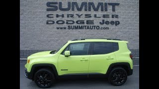 2017 JEEP RENEGADE ALTITUDE LATITUDE WISCONSIN HYPER GREEN WALK AROUND REVIEW SOLD 7J317A [upl. by Lilak]