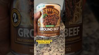 Trying Keystone Ground Beef Canned Hamburger Meat Food Storage Prepper Pantry prepping recipe [upl. by Dunaville]