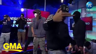 Gunmen storm live television show in Ecuador [upl. by Aramas188]