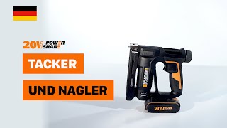 WORX WX843 AKKUTACKER UND NAGLER DE [upl. by Nilkcaj]