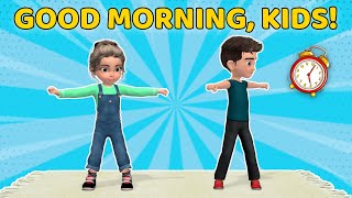 GOOD MORNING EXERCISE FOR KIDS  NO JUMPING WORKOUT [upl. by Livvi]