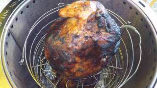 Chickens in the CharBroil the Big Easy 3 in 1 Smoker Roaster and Grill [upl. by Sonni]