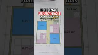 Inspirasi Ide denah rumah ukuran 6x8 meter ruang keluarganya luas dan nyaman denahrumahminimalis [upl. by Medea]