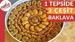 1 TEPSİDE 3 ÇEŞİT BAKLAVA TARİFİ ✅ Vazgeçilmez Bayram Tatlısı [upl. by Philo]