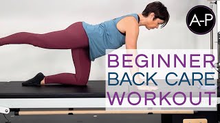 Beginner Pilates Reformer Back Care Workout 50 Mins [upl. by Eadas]