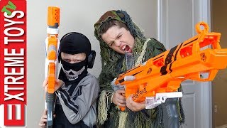 Nerf Battle Black Ops Edition Cole Attacks Ethan with a Nerf Modulus Blaster [upl. by Uzziel]