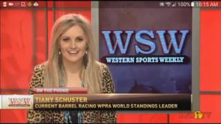 TIANY SCHUSTER RFDTV Western Sports Roundup Interview March 8 2017 [upl. by Torruella]