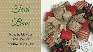 How to Make a Terri Bow out of Ribbon on the Pro Bow The Hand Bow Maker  PROBOW TUTORIALS [upl. by Bray]