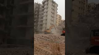 Building Demolition building demolition excavator breaking [upl. by Autumn]