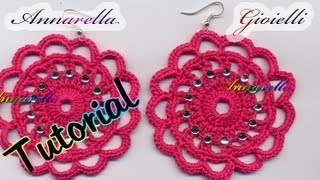 Tutorial Uncinetto  Orecchini Romantici  How to crochet earrings [upl. by Adnofal87]