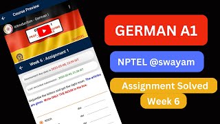 German A1 Week 6 Assignment  Solved  NPTEL German A1 Assignment solved Answers week 6  2023 [upl. by Almeta]