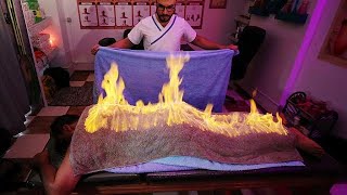 Egyptian spa uses fire to relieve muscle pain [upl. by Sset891]