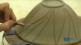 Learn To Make a Pottery Bowl Part 4 Carving [upl. by Alleynad]