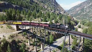 Georgetown Loop Railroad 111 on the High Bridge [upl. by Erbma117]