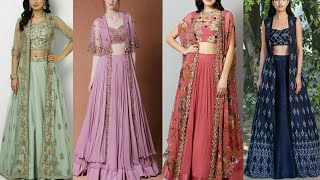 MODERN LEHENGA CHOLI WITH JACKET STYLE COLLECTION  LEHENGA WITH SHRUGS  JACKET LEHENGA [upl. by Malti]