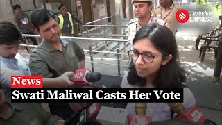 Election 2024 What AAP Rajya Sabha MP Swati Maliwal Said After Casting Her Vote [upl. by Nonnel50]