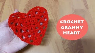 How to crochet a granny heart  1  Crochet With Samra [upl. by Ynner756]