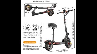 IENYRID M4 Pro S Electric Scooter 800W Motor 48V 125AH 10inch Tire 45kmh Speed Max EU9NL [upl. by Aisa]