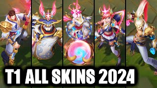 All T1 Skins Spotlight Jayce Orianna Lee Sin Jinx Bard League of Legends [upl. by Atinal587]