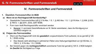 BGB AT – Folge 21 Formvorschriften und Formzwang [upl. by Nosecyrb]