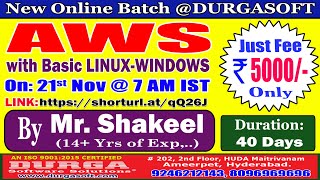 AWS with Basic LINUXWINDOWS Online Training  DURGASOFT [upl. by Arahahs]