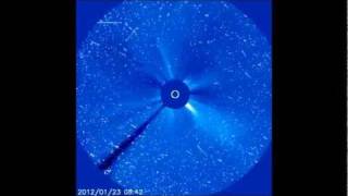 Big solar storm on January 23 2012 seen by NASAs SOHO [upl. by Vacuva15]