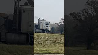 Awesome looking cabover gravel semi with nice sounding straight pipes and a train horn [upl. by Inimod]