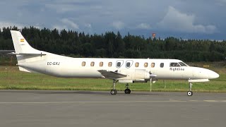 Flightline Fairchild Swearingen Metroliner ECGXJ at TamperePirkkala [upl. by Namien823]