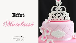 🎂 TUTORIEL EFFET MATELASSÉ FACILE sur PÂTE À SUCRE pour Gâteau dAnniversaire amp Wedding Cake Mariage [upl. by Eniarral]