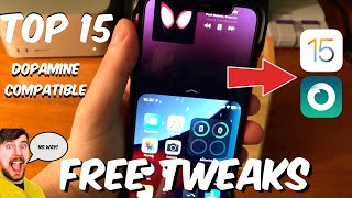 Top 15 FREE iOS 154 Tweaks Dopamine Compatible [upl. by Richey]