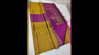 💕Handloom Pure Kanchipuram Silk Sarees With Silk Mark  Whatsapp 7904566214 geethusarees [upl. by Atiruam669]