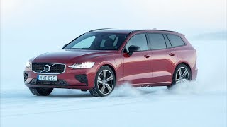 Volvo V60 T8 Twin Engine  Winter OffRoad Driving with Drifts [upl. by Eneloj221]