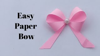 How To Make Bow Out Of Paper  Easy Paper Bow [upl. by Aicinod]