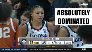 Azzi Fudd CAREER HIGH 32 Point Masterpiece Leads 5 UConn Huskies In Win Over 3 Texas Longhorns [upl. by Esilahs]