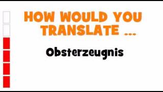 GERMAN TRANSLATION QUIZ  Obsterzeugnis [upl. by Glimp]