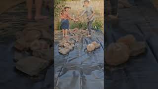 Lago para peixes 🏞️ diy jardimcriativo jardinagem passoapasso shorts [upl. by Dnalram]