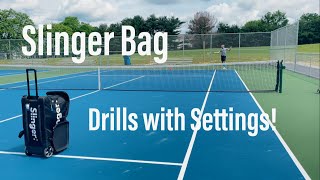 Slinger Bag Ball Machine Tennis Drills with Settings [upl. by Seaton]