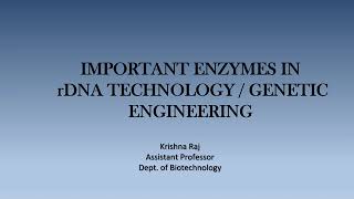 IMPORTANT ENZYMES IN GENETIC ENGINEERING rDNA technology MALAYALAM [upl. by Lucier]