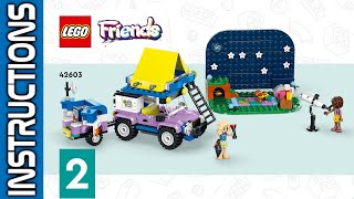 LEGO 42603 instructions  Friends  2024  Book 1  Stargazing Camping Vehicle legofriends funny [upl. by Ecnirp]