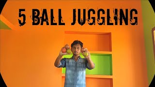 5 Ball JUGGLING  JUGGLE With Five Balls  The Indian Youngster [upl. by Akirdnwahs356]