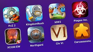 Plants vs Zombies 2Kingdom Rush HDMushroom Wars 2Plague IncXcom Enemy WithinNorthgardCIV VI [upl. by Yttak]