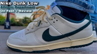 Nike Dunk Low “ATHLETIC DEPT” Deep Jungle  On Feet amp Review [upl. by Ialocin]